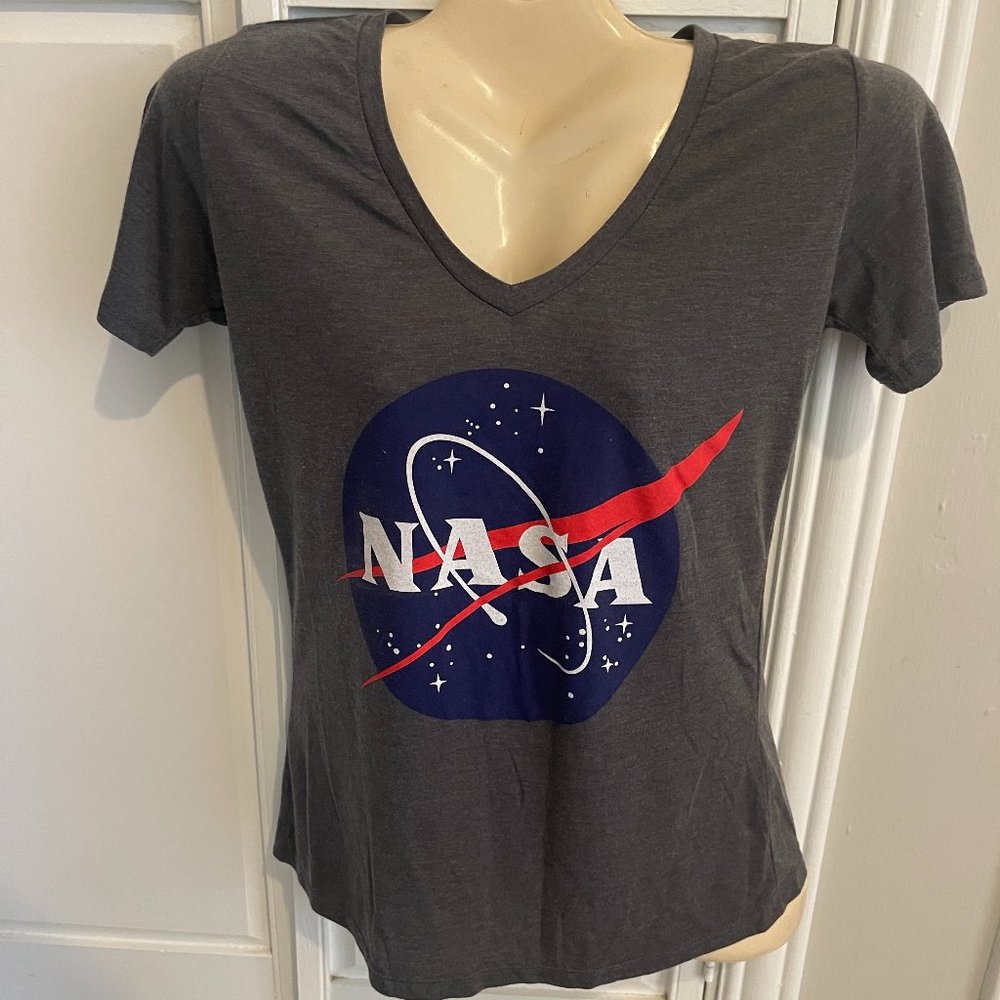 NASA Large V-Neck Short Sleeve T-shirt in Gray by Might Fine